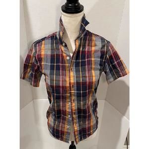 Youth Boys Simply Styled Short Sleeve Button Up Collared top - Size M